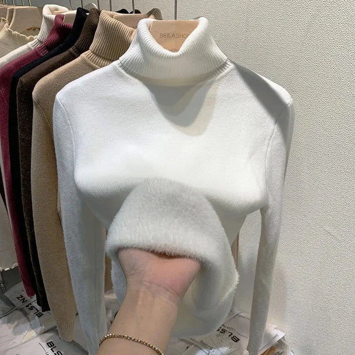 Levoire | Chemise Haute Col En Polaire À Manches Longues Blanc
