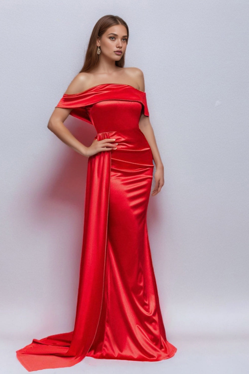 Levoire | Robe Satin Épaule Dénudée Rot