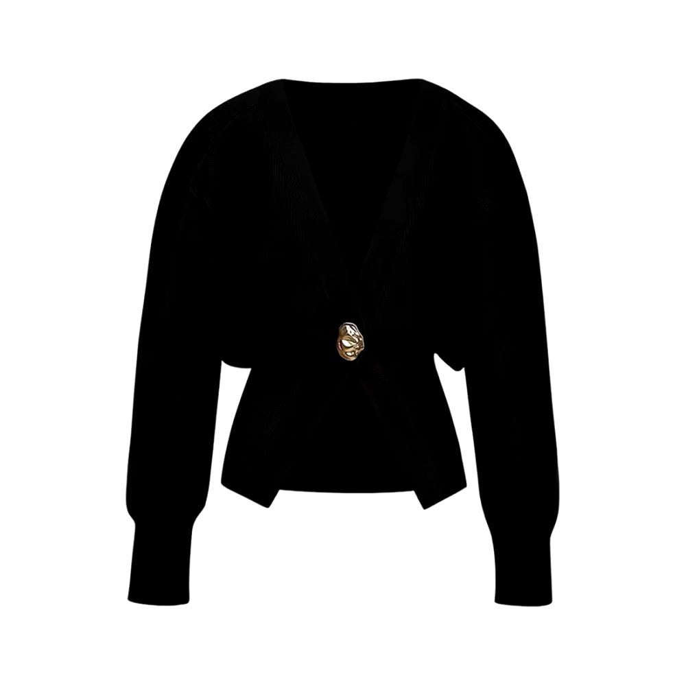 Levoire | Gilet Avec Bouton Doré Noir