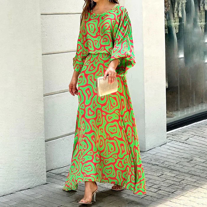 Levoire | Confortable, robe longue imprimée Vert