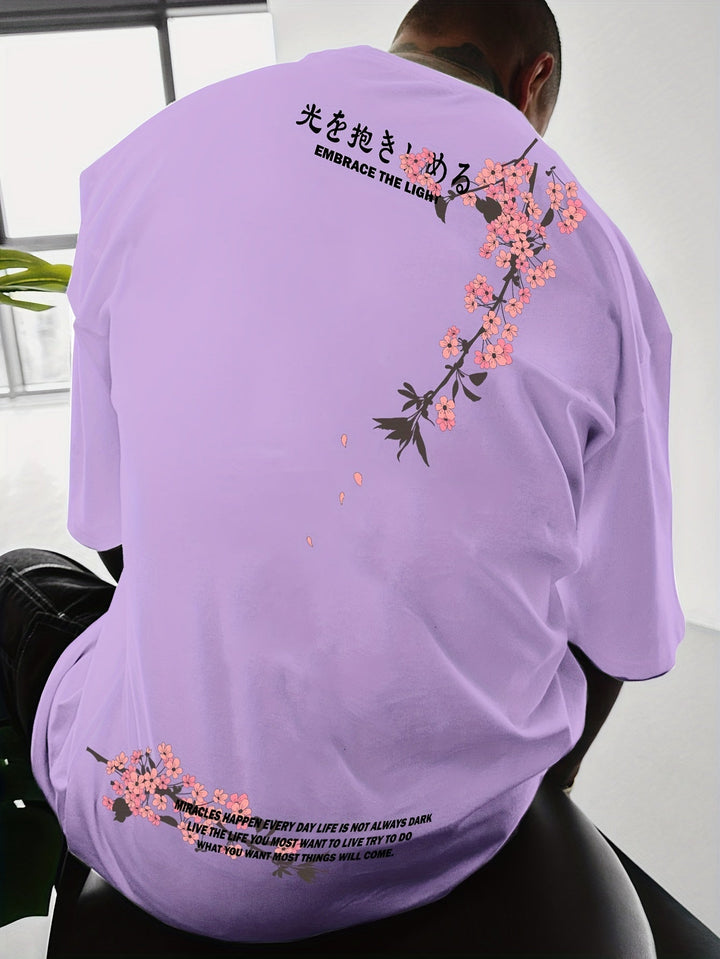Levoire | Chemise D'Extérieur Pour Hommes Avec Motif De Fleurs De Cerisier