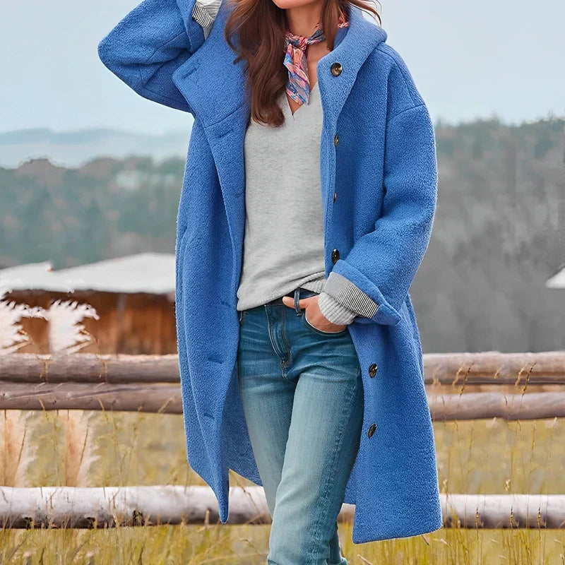 Levoire | manteau long avec capuche Bleu
