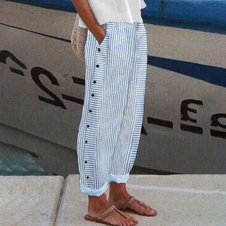 Levoire | Pantalon En Tissu Doux Avec Poches Latérales Bleu