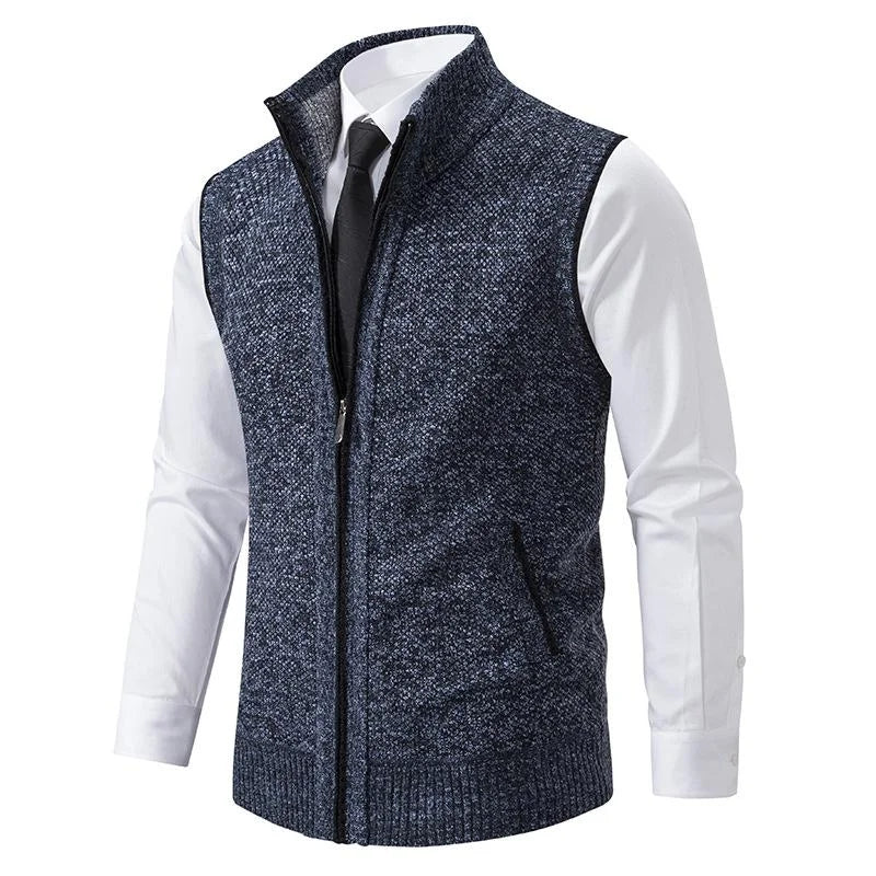 Levoire | Gilet Polaire Tricoté Sans Manches Bleu