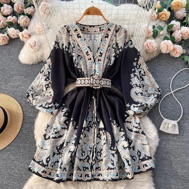 Levoire | Robe mi-longue soirée à manches courtes