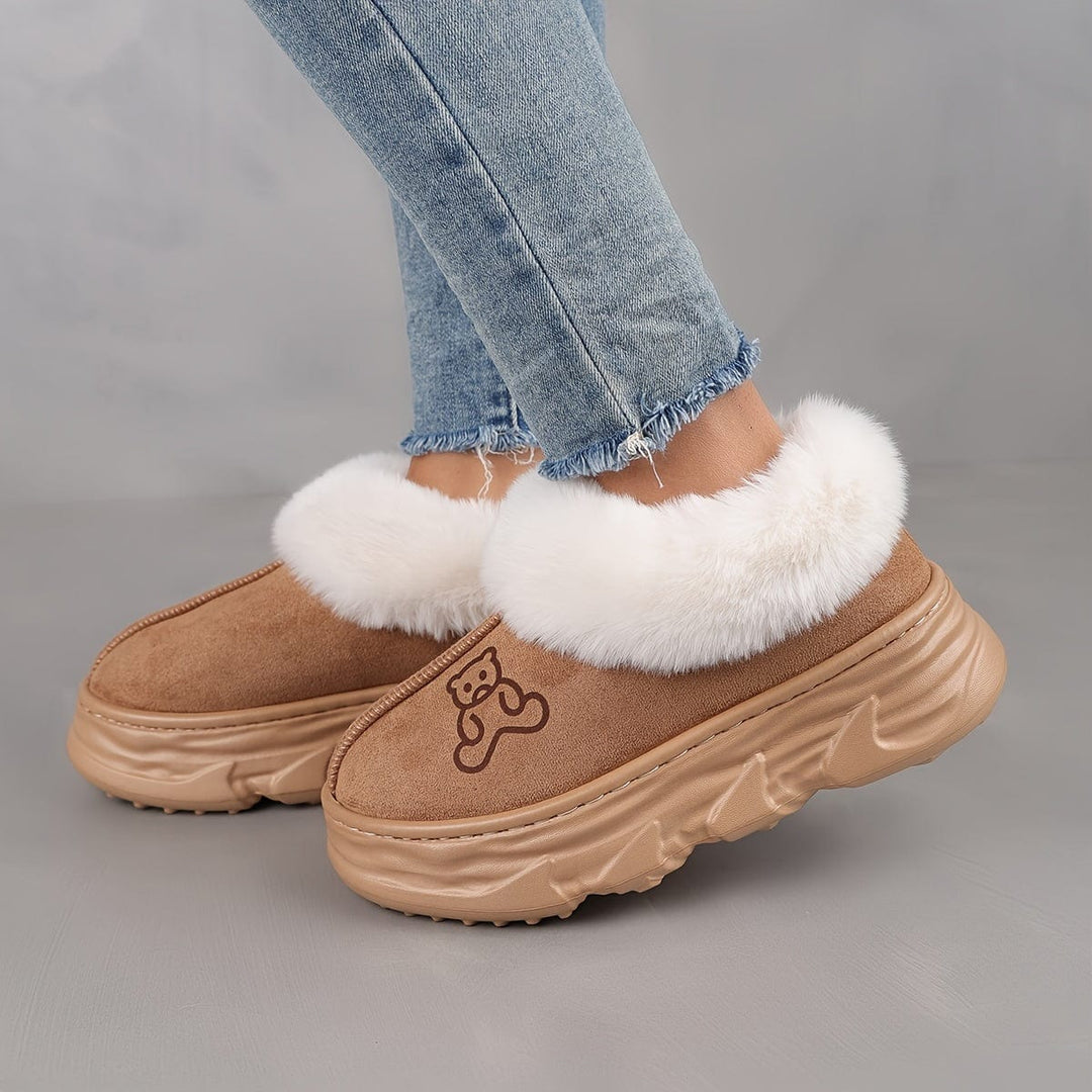 Levoire | Chaussettes À Glissière Chaudes Bottes De Cheville Doublées Ours en peluche