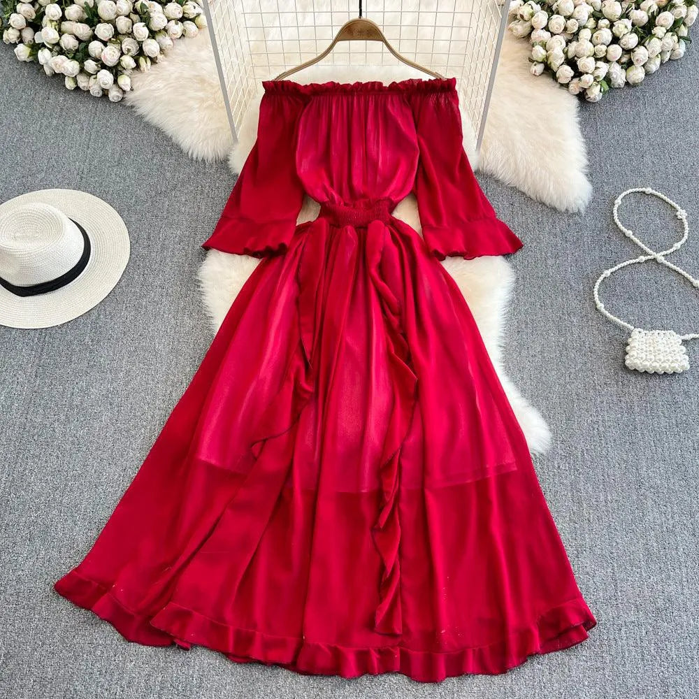 Levoire | Robe en chiffon kootut Rot Taille moyenne