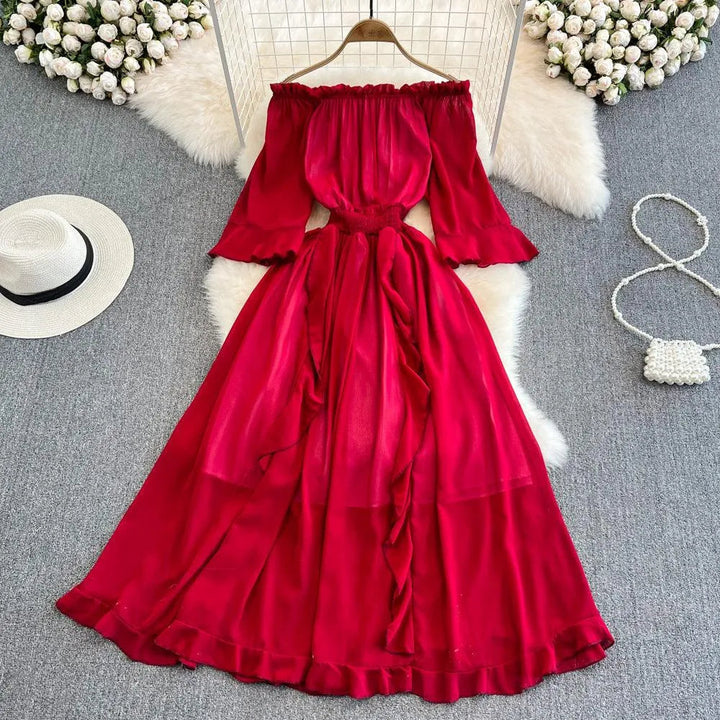 Levoire | Robe en chiffon kootut Rot Taille moyenne