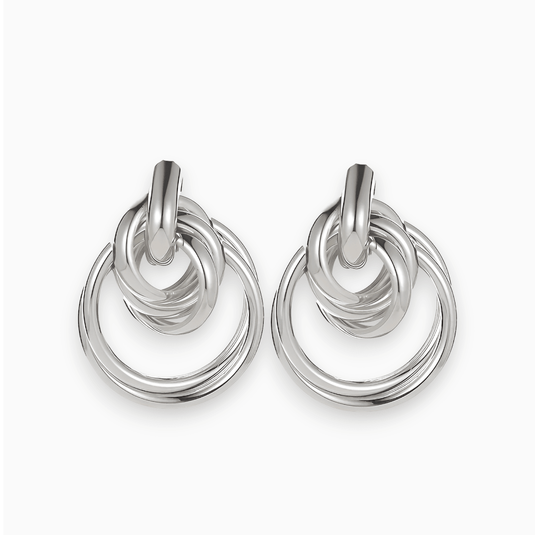Levoire | Boucles D'Oreilles Dorées Au Style Français Et Bord Punk Argent
