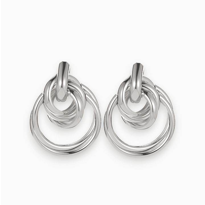 Levoire | Boucles D'Oreilles Dorées Au Style Français Et Bord Punk Argent