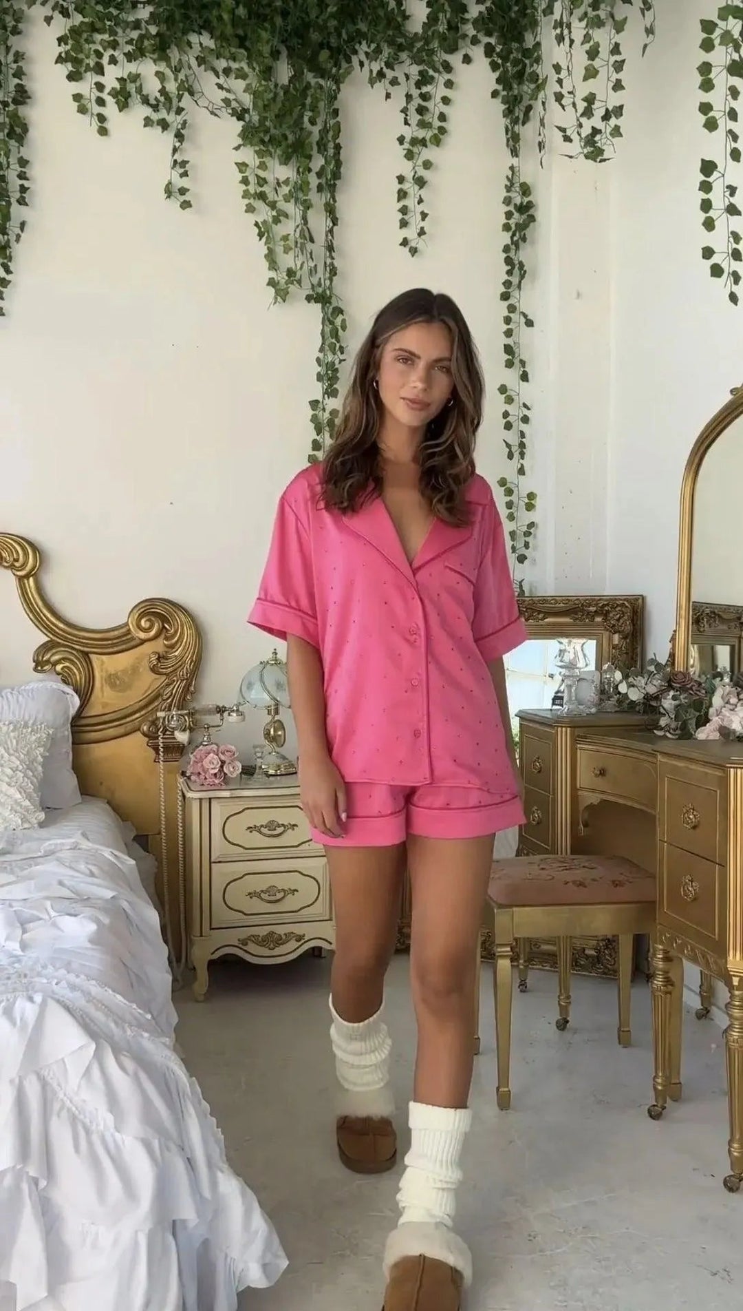 Levoire | Ensemble de nuit satin à deux pièces pour femmes