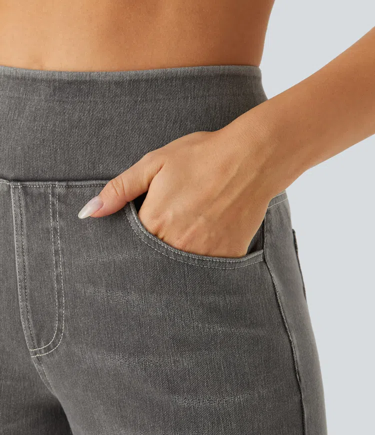 Levoire | Pantalon Denim Stretch Taille Haute Femme