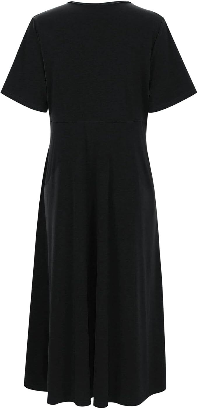 Levoire | Robe Femme À Col En V Et À Manches Courtes