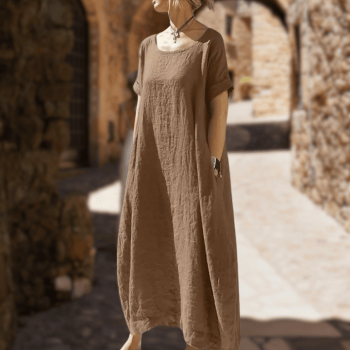 Levoire | Robe Longue Décontractée Douce Et Confortable Khaki