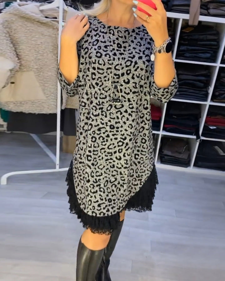 Levoire | Robe Midi Léopard Élégante