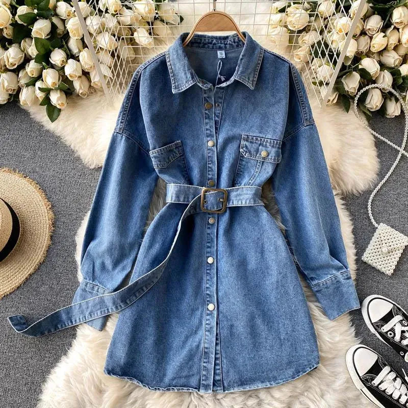 Levoire | Chemise en jean pour femmes Bleu ciel Une taille