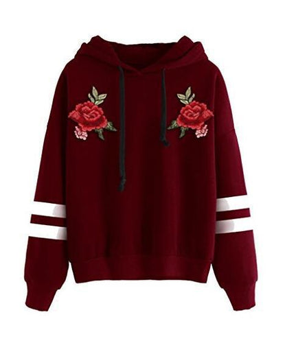 Sweat-shirt pour femmes avec broderie rose de haute qualité Levoire