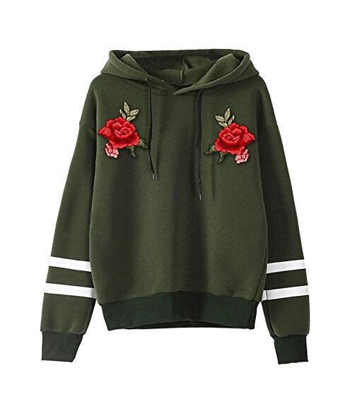 Sweat-shirt pour femmes avec broderie rose de haute qualité Levoire
