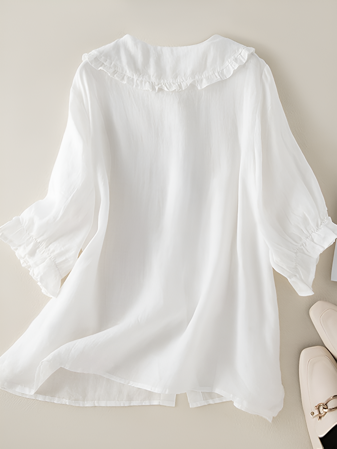 Levoire | Blouse En Lin Pour Femmes Avec Col À Volants