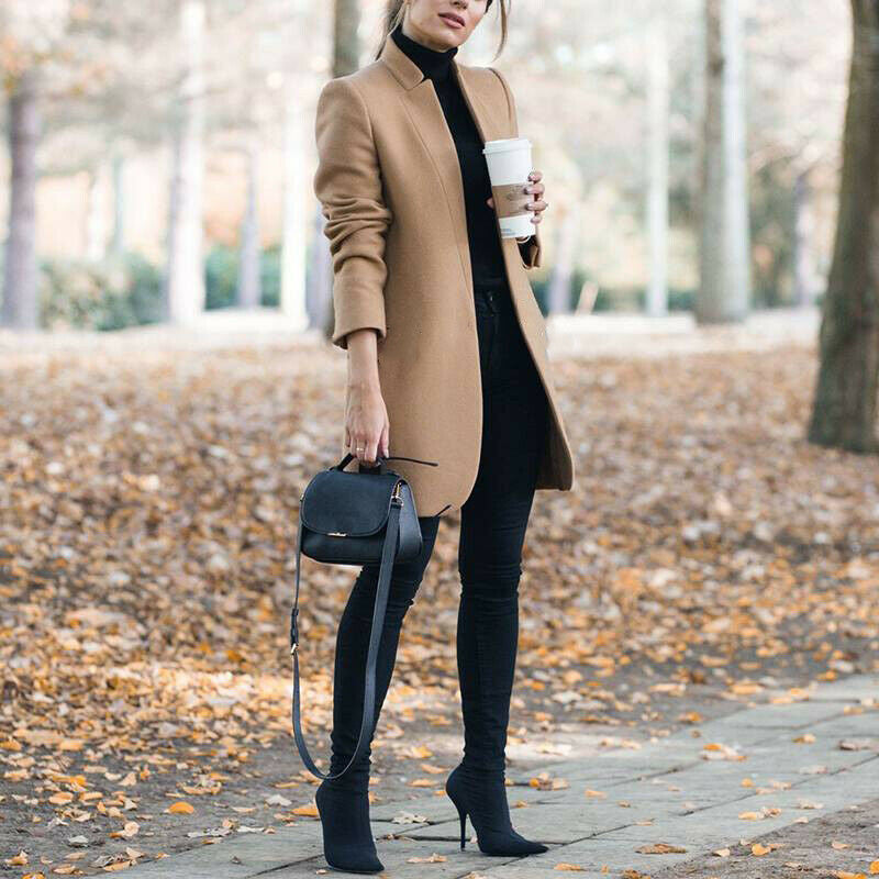 Levoire | Manteau En Laine Non Mélangé Avec Col Kaki