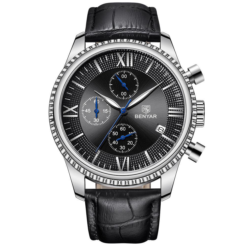 Levoire | Montre En Cuir Classique Pour Élégance Intemporelle Argent noir noir