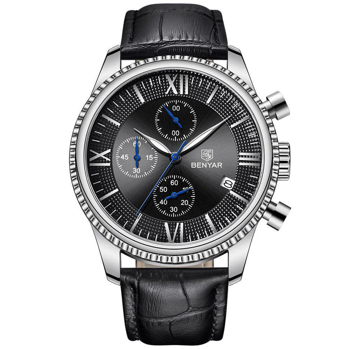 Levoire | Montre En Cuir Classique Pour Élégance Intemporelle Argent noir noir