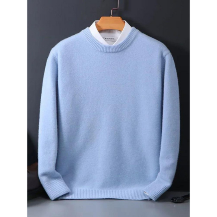Levoire | Pull Homme En Laine Élégant V-Col Bleu ciel