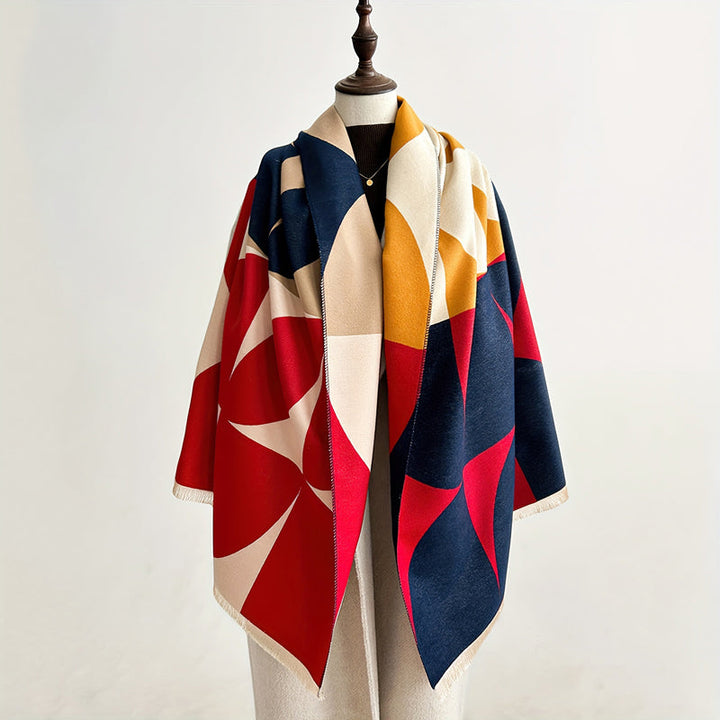 Levoire | Écharpe Chaude À Motifs Géométriques Multicolore 4