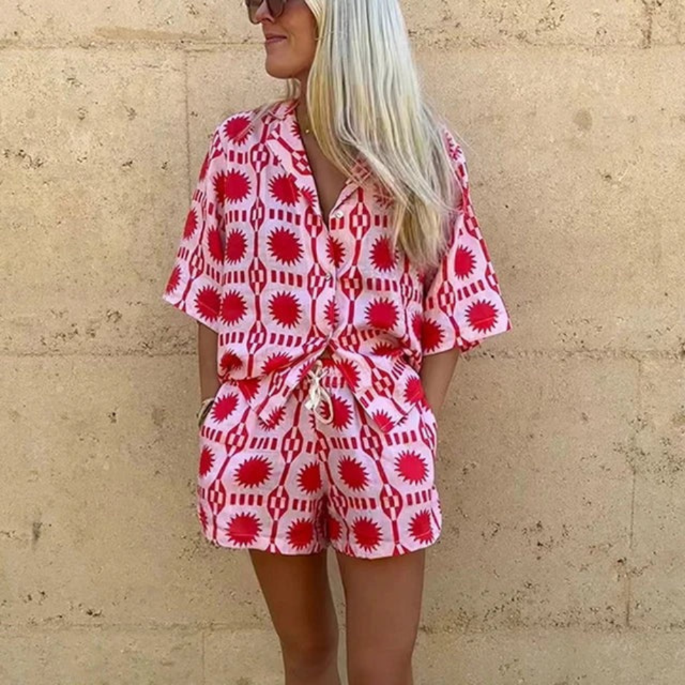 Levoire | Tenue D'Été Légère Avec Motifs Rétro Rot