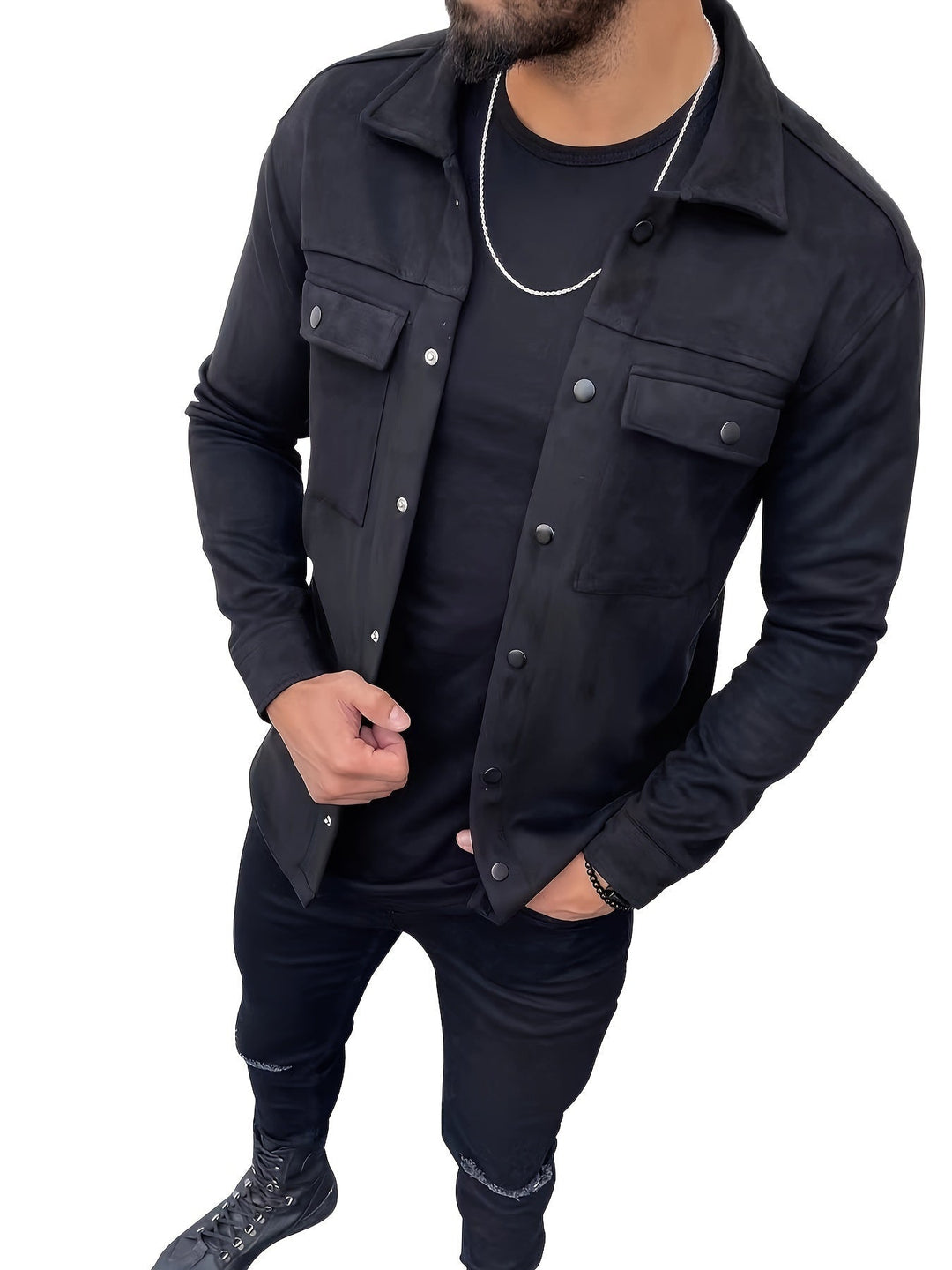 Levoire | Veste En Cuir Pu Pour Hommes Unie