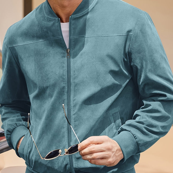 Levoire | Veste En Cuir Rétro Pour Hommes Sotilas bleu