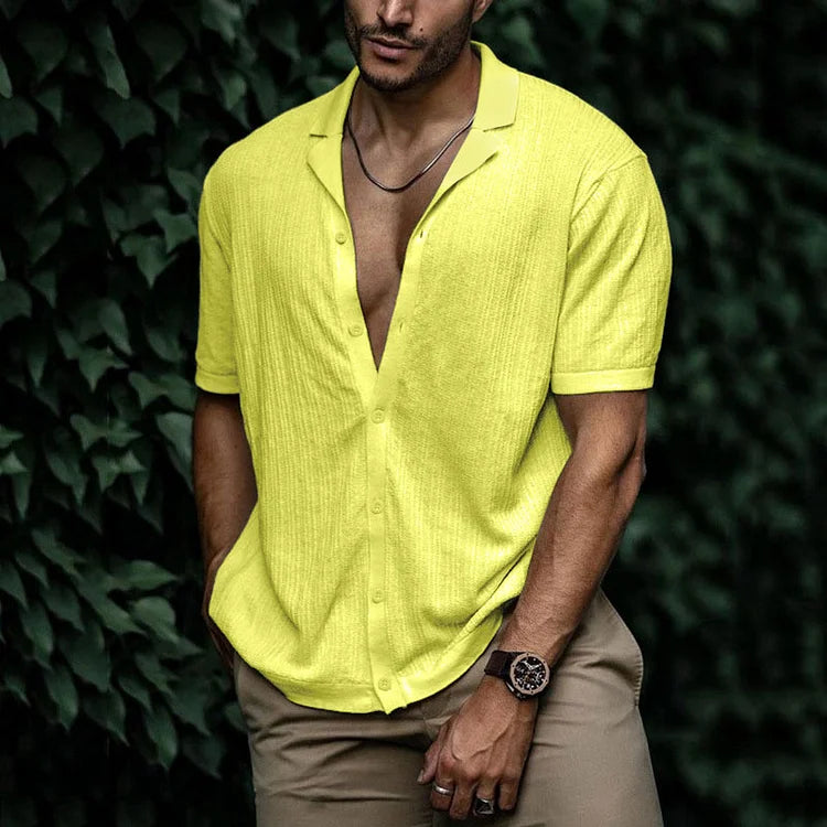 Levoire | Chemise Pour Homme Élégante Et Confortable Avec Boutons Jaune