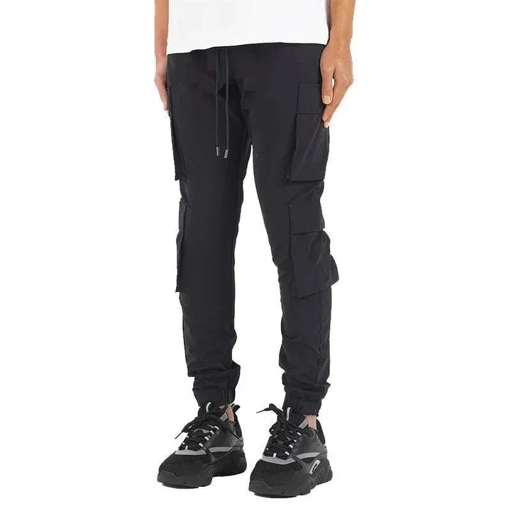 Levoire | Hommes Pantalons Stretch avec cordons aux chevilles Noir