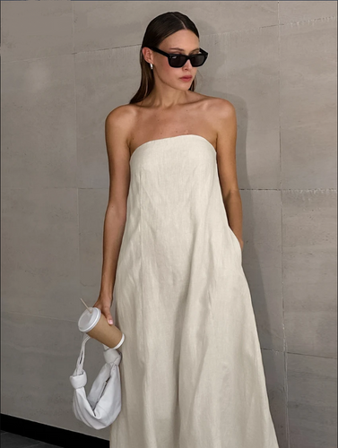Levoire | Robe En Lin En Forme De A Avec Poches