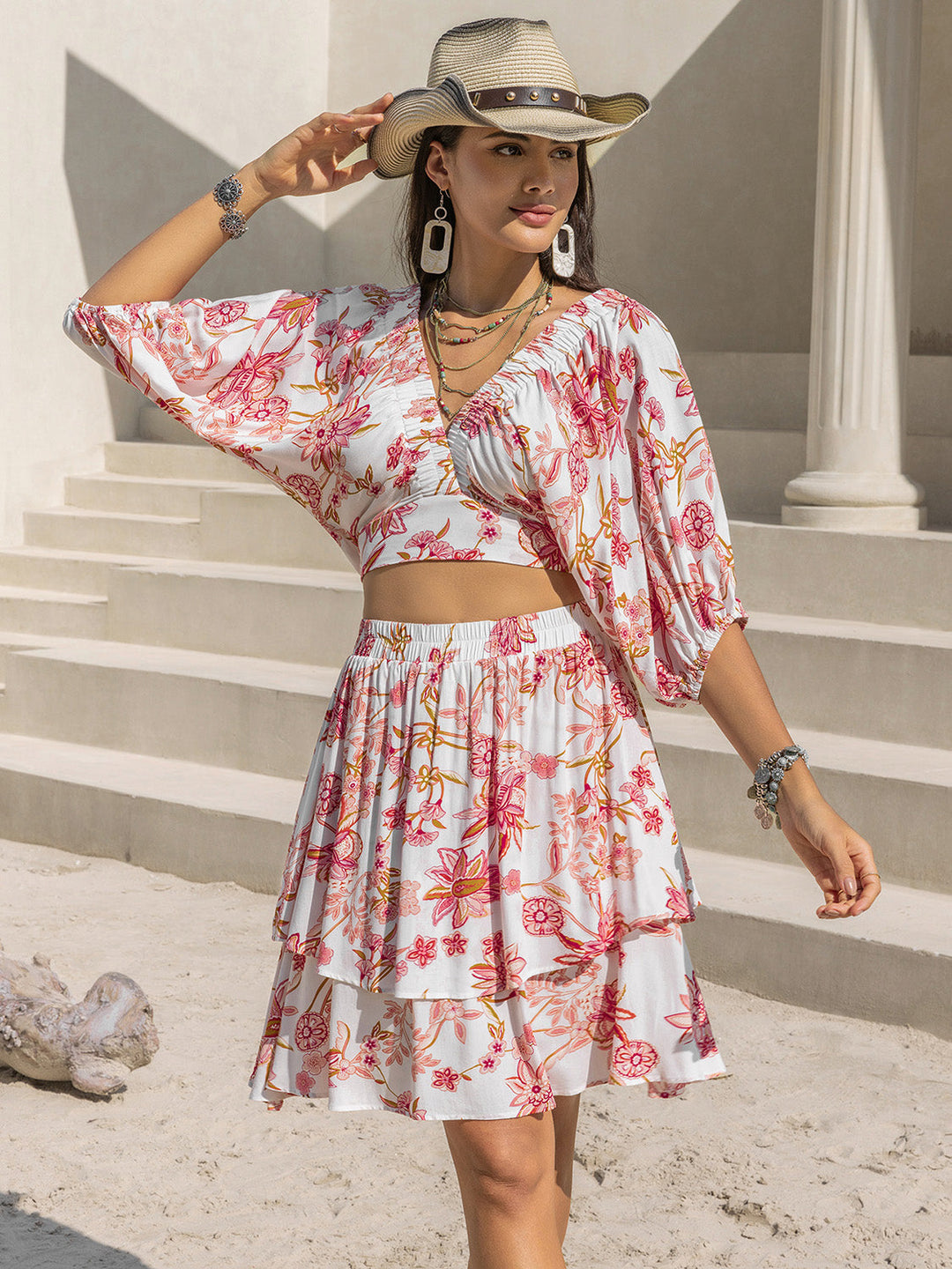 Levoire | Blooming Breeze Haut Imprimé & Jupe Détachée