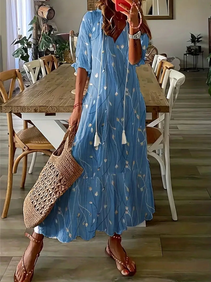 Levoire | Robe D'Été Élégante Au Design Clair Bleu
