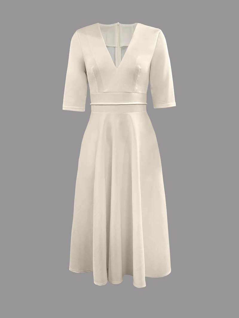 Levoire | Robe Midi Élégante Avec Décolleté En V Profond Pour Femmes