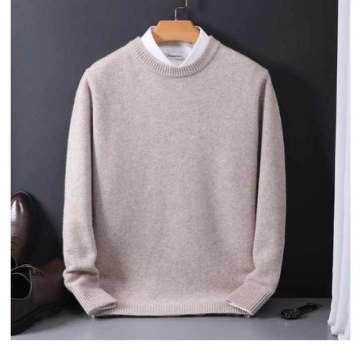 Levoire | Pull Homme En Laine Élégant V-Col Chameau