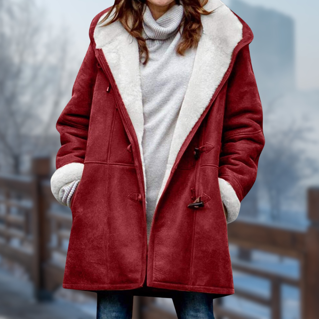 Levoire | Veste Polaire Longue Douce Et Confortable Pour Femmes Avec Capuche Rot