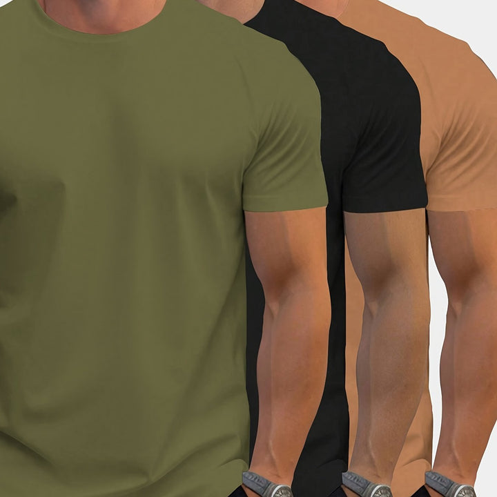 Levoire | Setti 3 T-Shirts Pour Hommes À Manches Courtes Et Col Rond