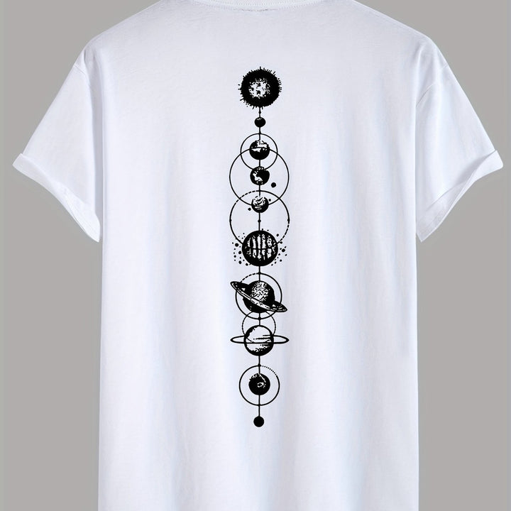 Levoire | T-Shirt Pour Hommes Rento Avec Imprimé Planètes En 100% Coton