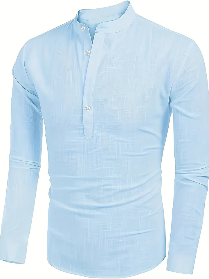Levoire | Retro Pellavasekoite Henley-Shirt À Manches Longues