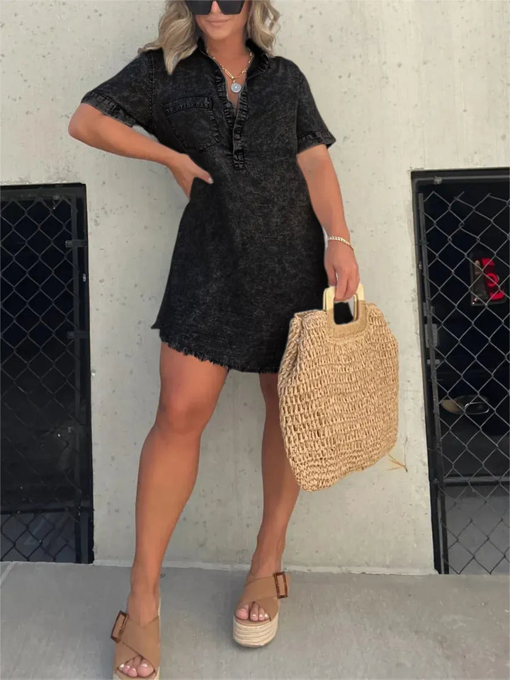 Levoire | Robe Chemise Pour Femmes Lavée Noir