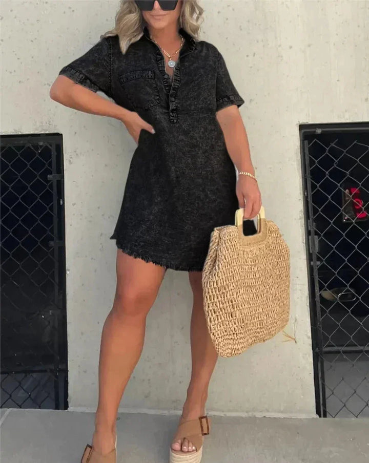 Levoire | Robe chemise en denim Noir