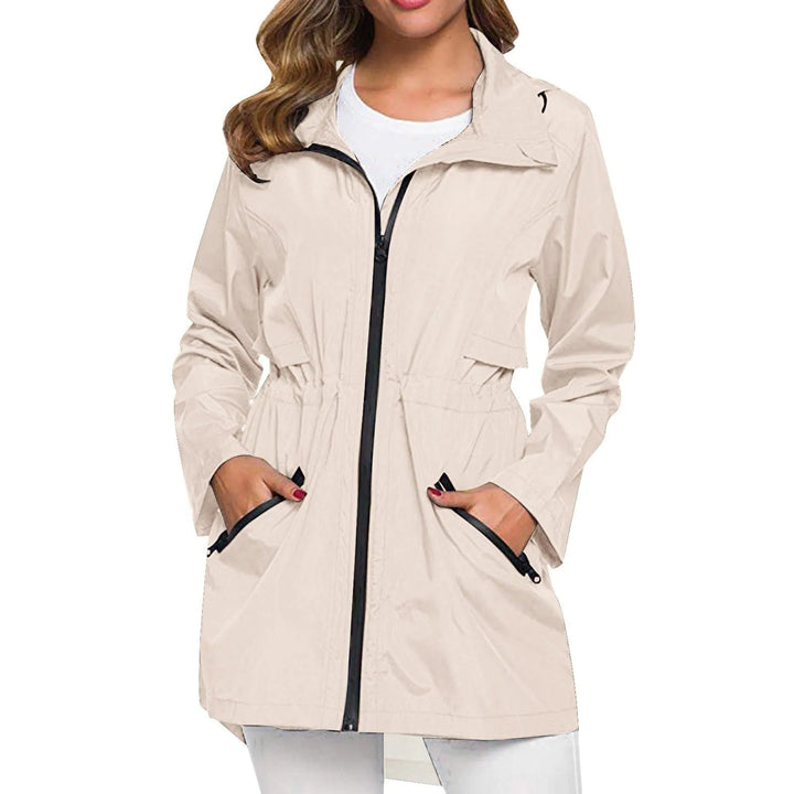 Levoire | Veste De Pluie Avec Col Roulé Et Fermeture Éclair Blanc