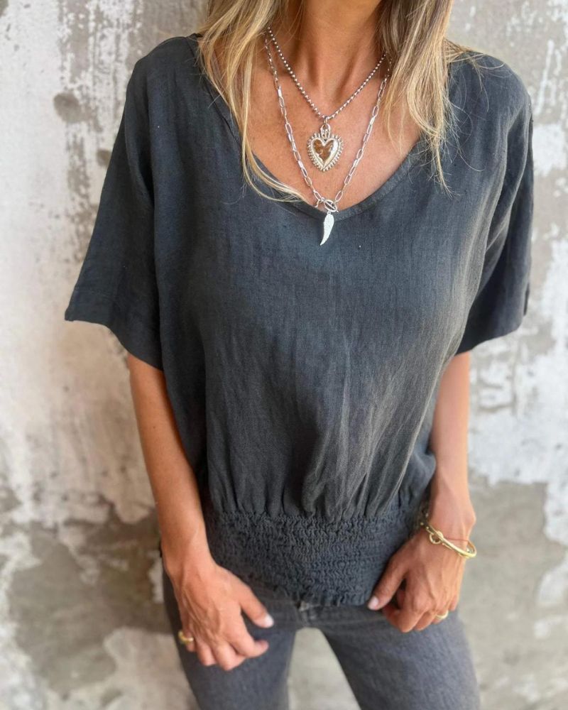Levoire | T-Shirt Ajusté À Encolure En V Noir