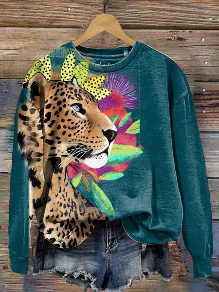 Levoire | Jersey Avec Col Rond Imprimé Animal Style 3