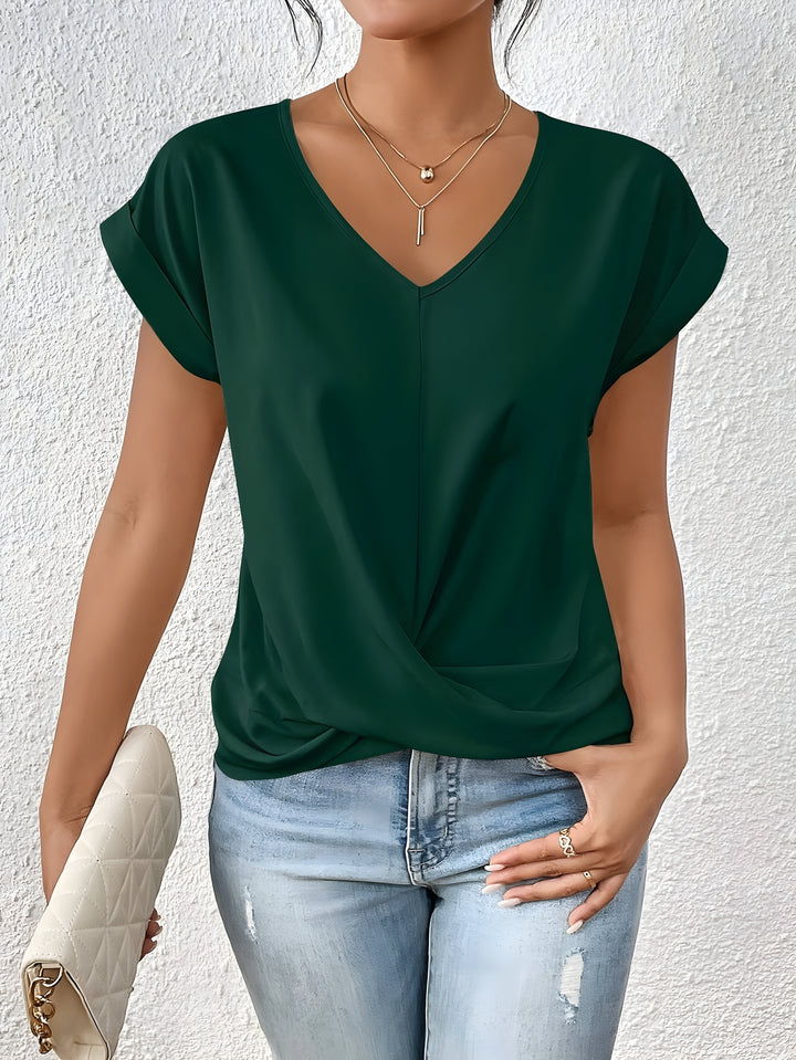 Levoire | Chemise À Col En V Pour Tenues Décontractées Vert