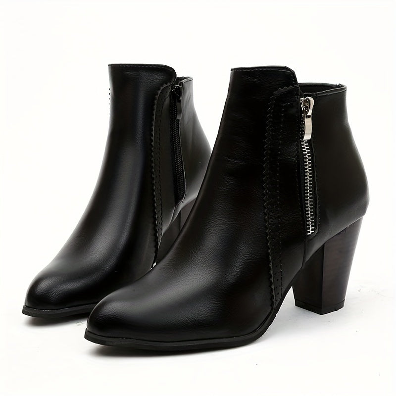 Levoire | Bottes À Cheville À Bout Rond Et À Talon Épais Noir