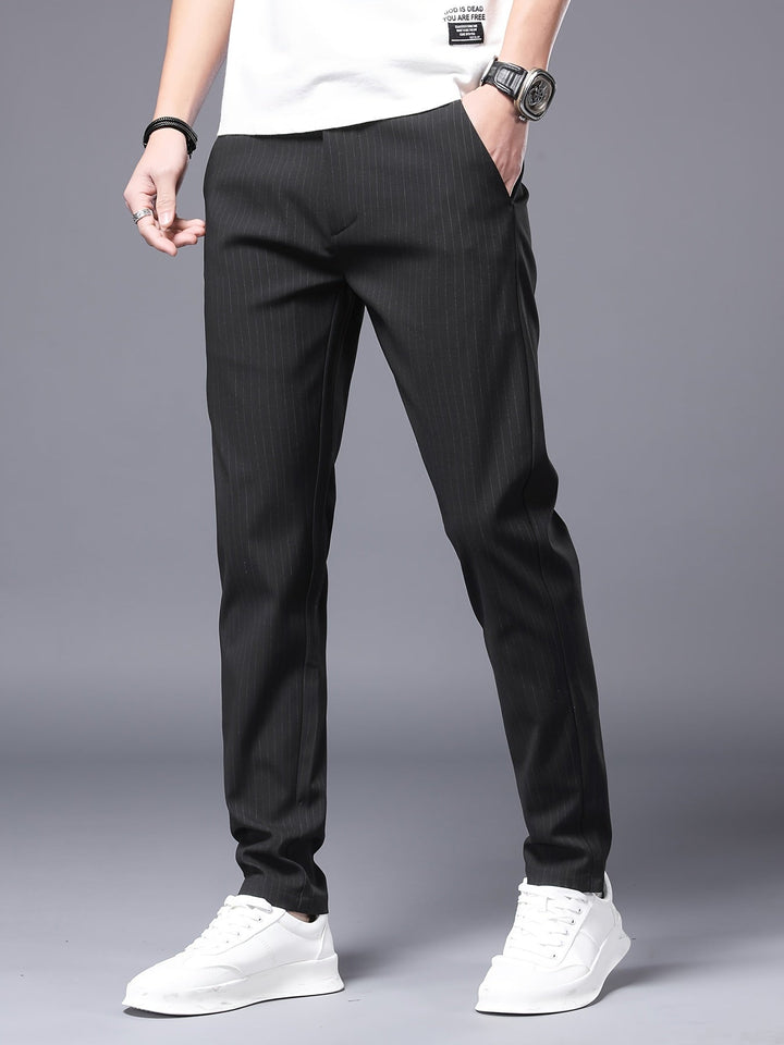 Levoire | Pantalons Stretch Slim Fit À Jambe Droite Gris foncé